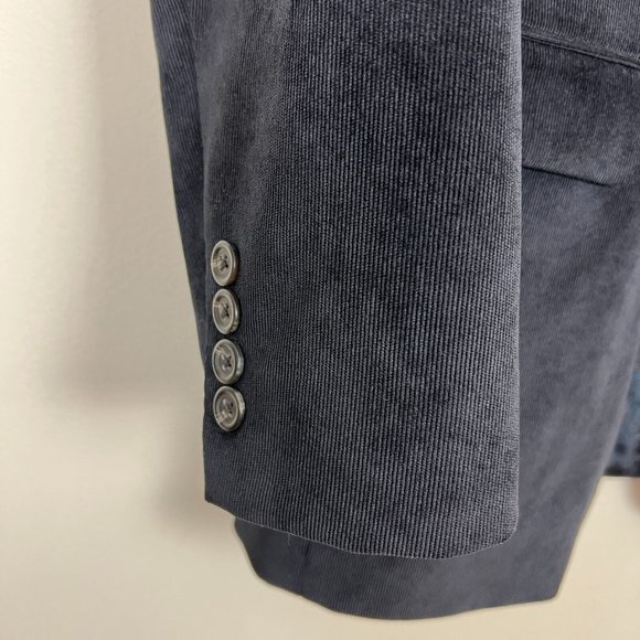 Chaps Sport Coat Blazer Jacket Mens 42R Navy Blue Corduroy Two Button Business - Picture 4 of 11